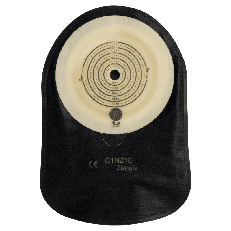 C1NZ10-30 Калоприймач ЗенСів однокомпонентний, закритий, чорний, з оглядовим вікном, з фільтром, отвір для вирізання 10-60 (mm) мм